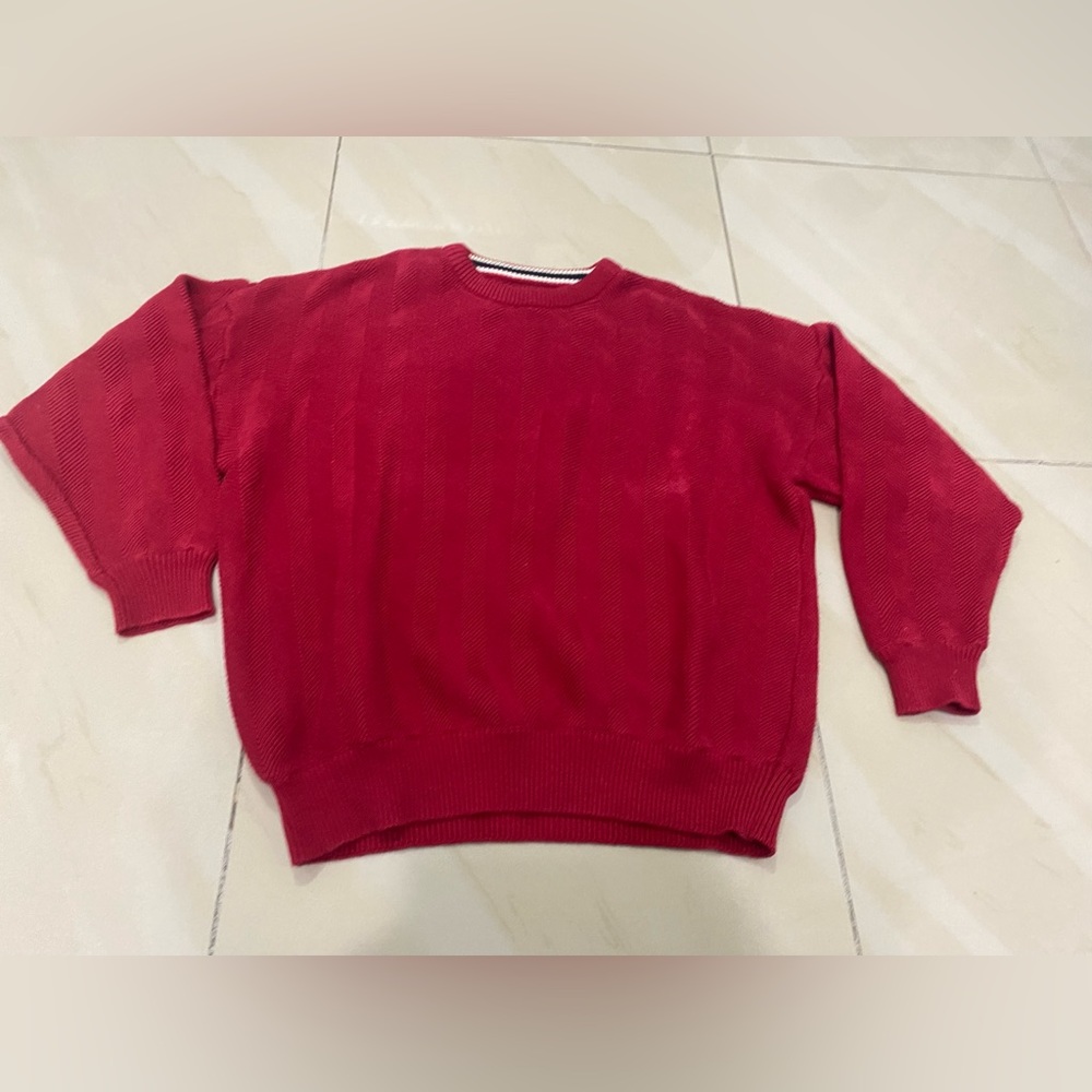 VINTAGE Roundtree & Yorke Crewneck Sweater Men Size XL Red Chunky Pullover